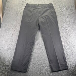 Lee Total Freedom Pant Men's 36x34 Gray Cotton Chino Straight Relaxed Fit Preppy